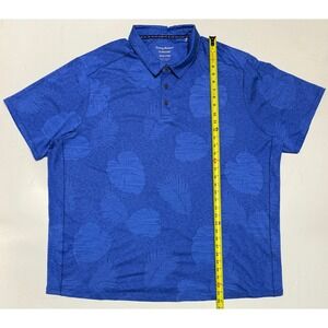 Tommy Bahama IslandZone Blue Tropical Leaf Print Performance Polo Shirt 3XL